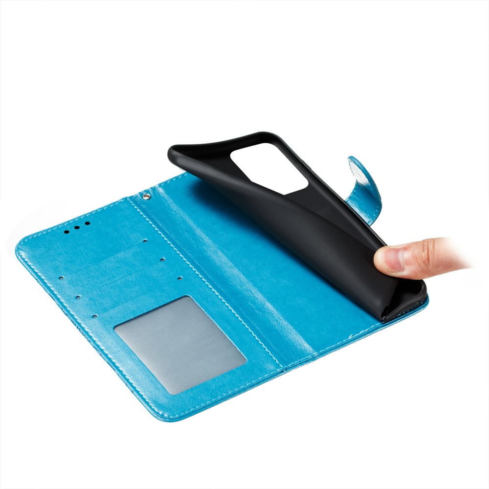 Imprint Mandala Flower Stand Leather Case Cover for Xiaomi 11T / Xiaomi 11T Pro - Blue-9
