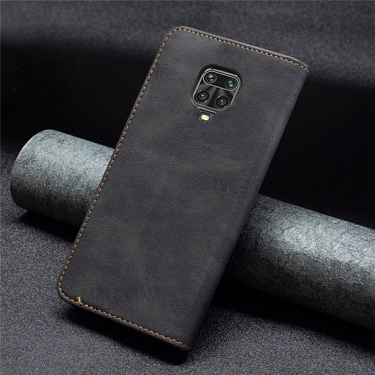 BINFEN COLOR Auto-absorbed Shockproof Scratch Resistant Anti-swiping Design TPU + PU Leather Phone Case Stand Cover for Xiaomi Redmi Note 9 Pro Max / Redmi Note 9 Pro / Redmi Note 9S - Black-11