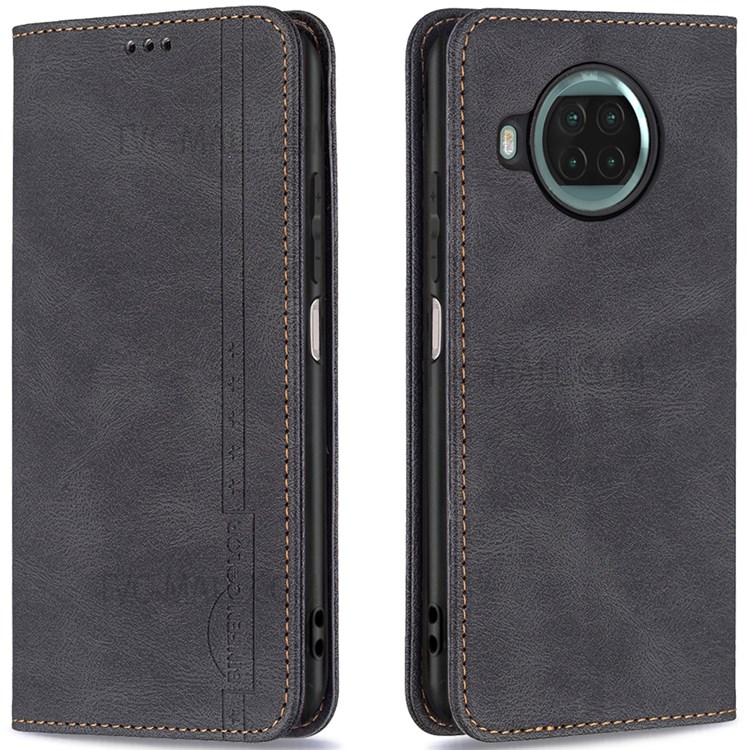 BINFEN COLOR Scratch Resistant Anti-swiping Design PU Leather Phone Case Stand Cover for Xiaomi Mi 10T Lite 5G / Redmi Note 9 Pro 5G / Mi 10i 5G - Black-1