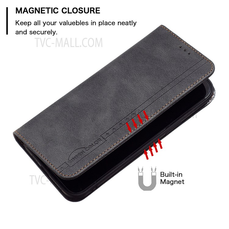 BINFEN COLOR For Xiaomi 11T Pro / Xiaomi 11T Scratch Resistant Anti-swiping Design PU Leather Phone Case Stand Cover - Black-4