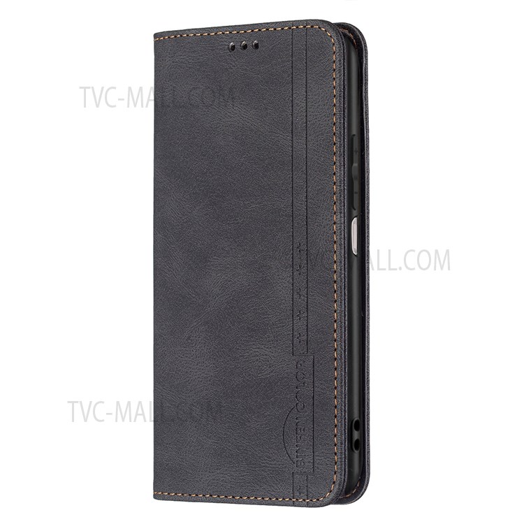 BINFEN COLOR For Xiaomi 11T Pro / Xiaomi 11T Scratch Resistant Anti-swiping Design PU Leather Phone Case Stand Cover - Black-9