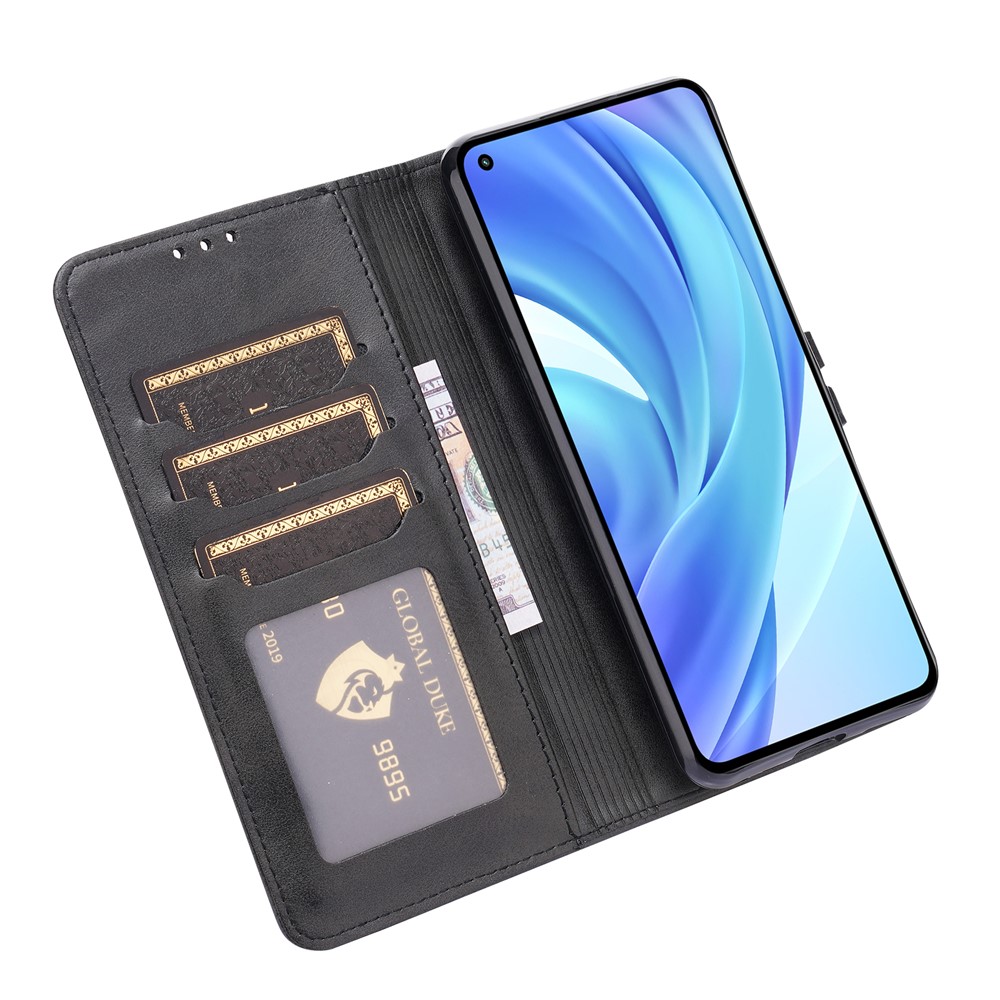 360 Degree Protection Happy Cat Pattern Imprinting Leather Wallet Case with Stand for Xiaomi Mi 11 Lite 4G / 5G/11 Lite 5G NE - Black-4
