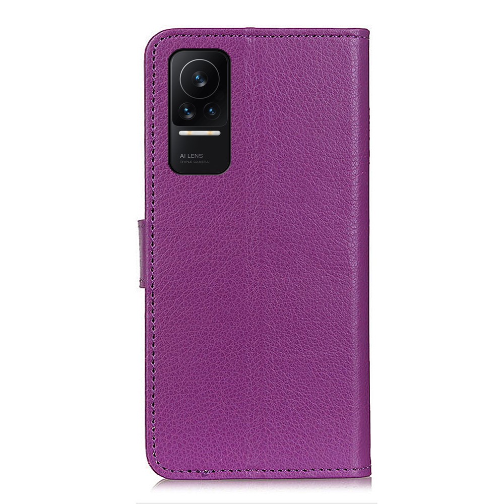 Stylish Classic All-Inclusive Litchi Texture Leather Wallet Stand Case for Xiaomi Civi 5G - Purple-3