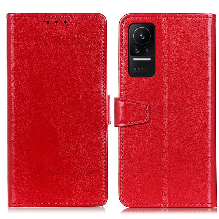 Overall Coverage Viewing Stand PU Leather Wallet Flip Folio Magnetic Phone Case for Xiaomi Civi - Red-1