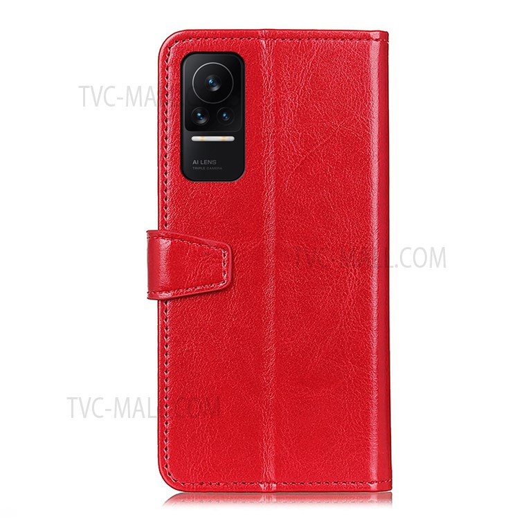 Overall Coverage Viewing Stand PU Leather Wallet Flip Folio Magnetic Phone Case for Xiaomi Civi - Red-3
