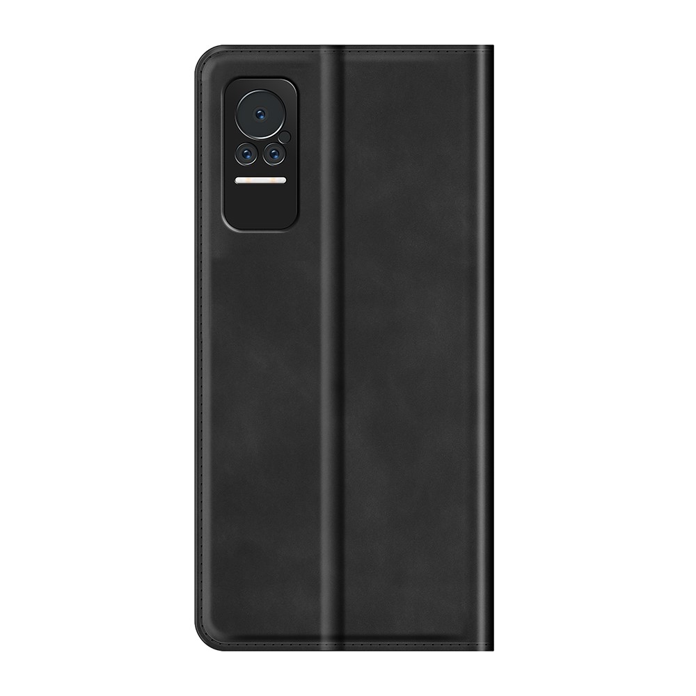 Magnet Closure Folio Flip Phone Shell Stand Design Silky-Touch Super Leather Cover Protective Case with Wallet for Xiaomi Civi 5G - Black-3
