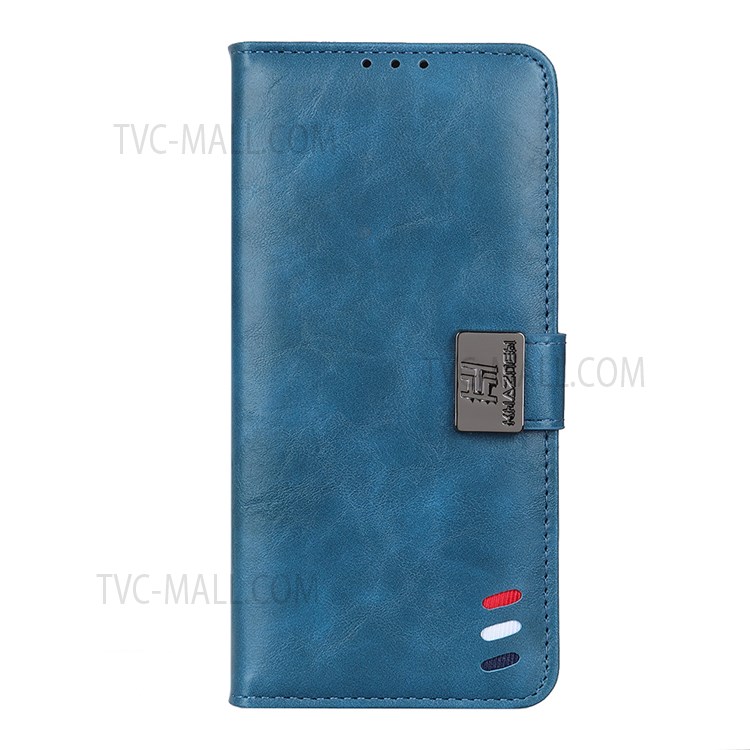 Textured PU Leather Case Phone Protective Cover with Foldable Wallet Stand Design for Xiaomi Civi - Blue-2