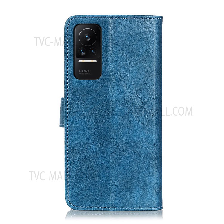 Textured PU Leather Case Phone Protective Cover with Foldable Wallet Stand Design for Xiaomi Civi - Blue-3