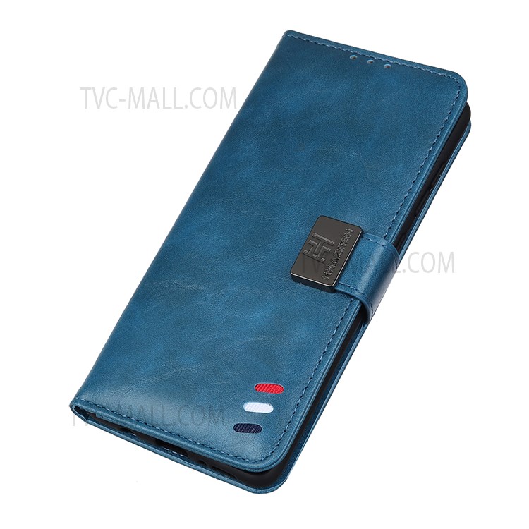 Textured PU Leather Case Phone Protective Cover with Foldable Wallet Stand Design for Xiaomi Civi - Blue-7