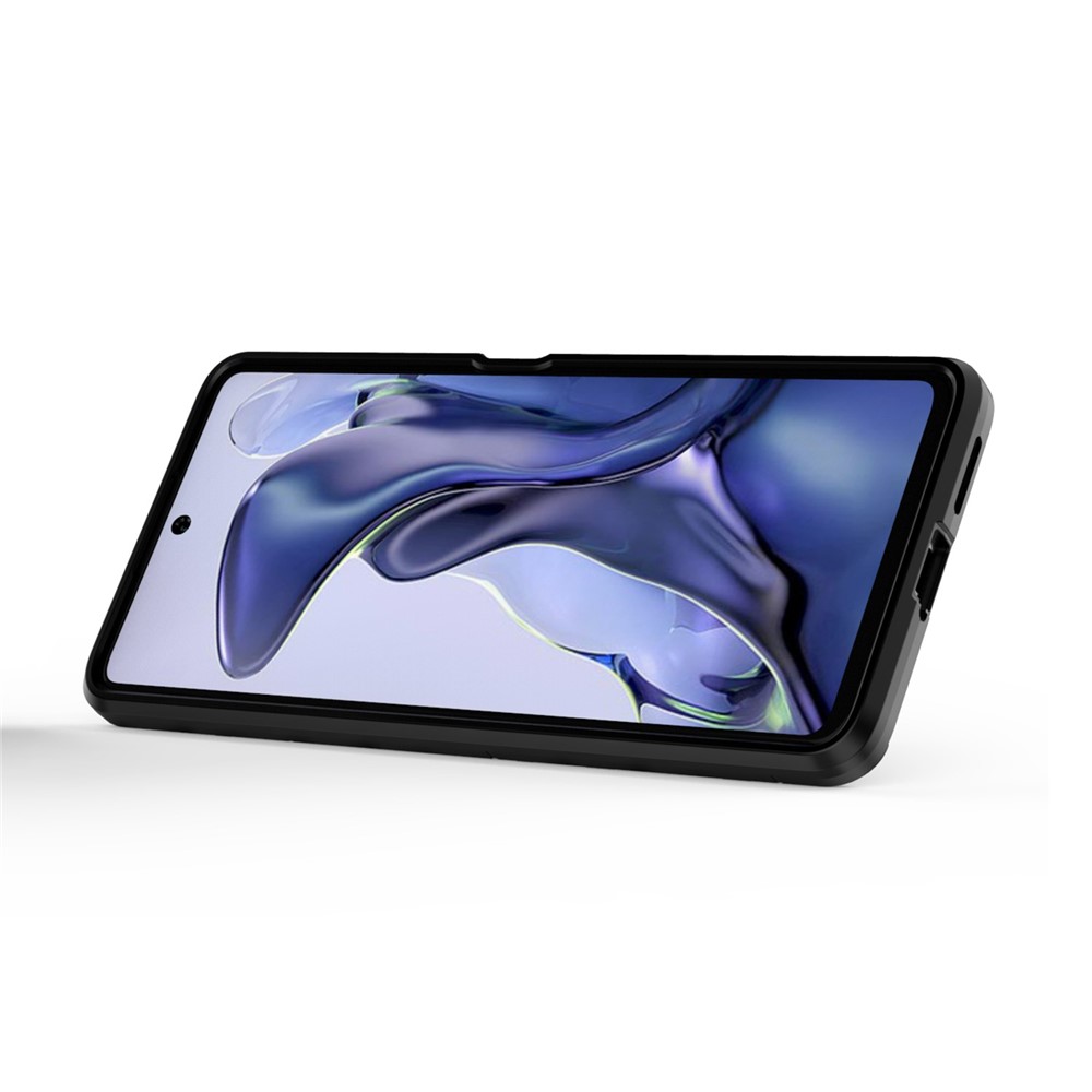 Ring Kickstand Dual Layer Soft Flexible TPU + Hard PC Rugged Protective Phone Case for Xiaomi 11T / 11T Pro - Black-4