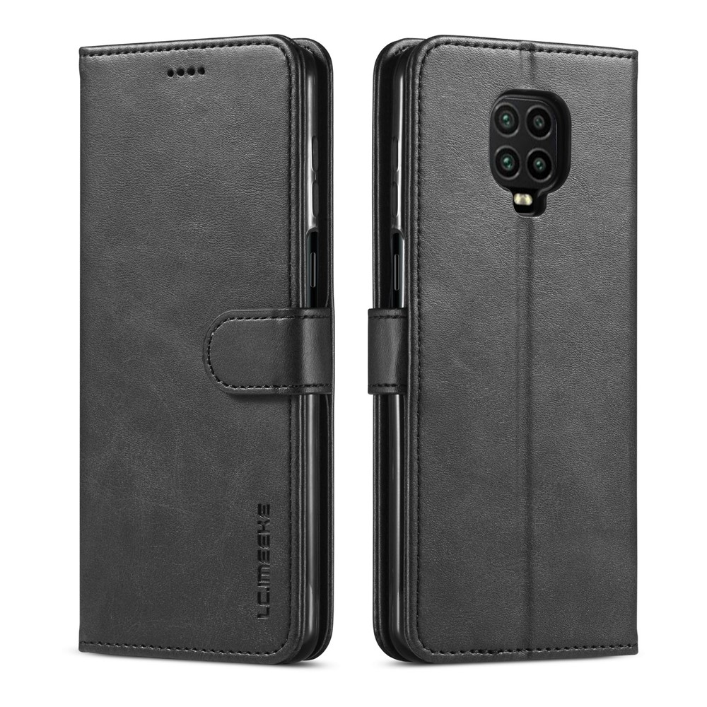 LC.IMEEKE PU Leather Wallet Stand Protective Phone Cover Case for Xiaomi Redmi Note 10 Lite - Black-1