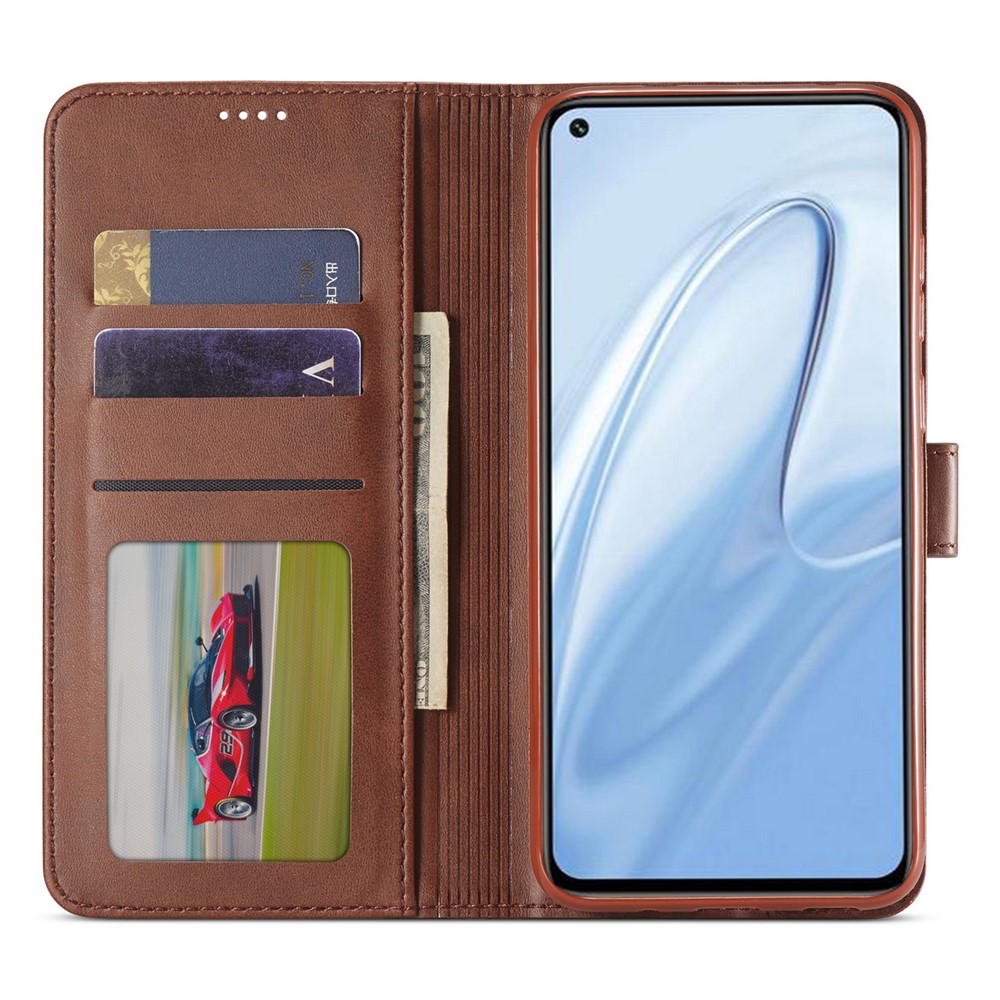 LC.IMEEKE PU Leather Wallet Stand Protective Phone Cover Case for Xiaomi Redmi Note 10 Lite - Black-4