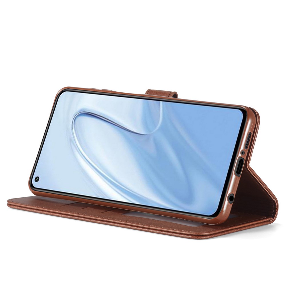 LC.IMEEKE PU Leather Wallet Stand Protective Phone Cover Case for Xiaomi Redmi Note 10 Lite - Black-5
