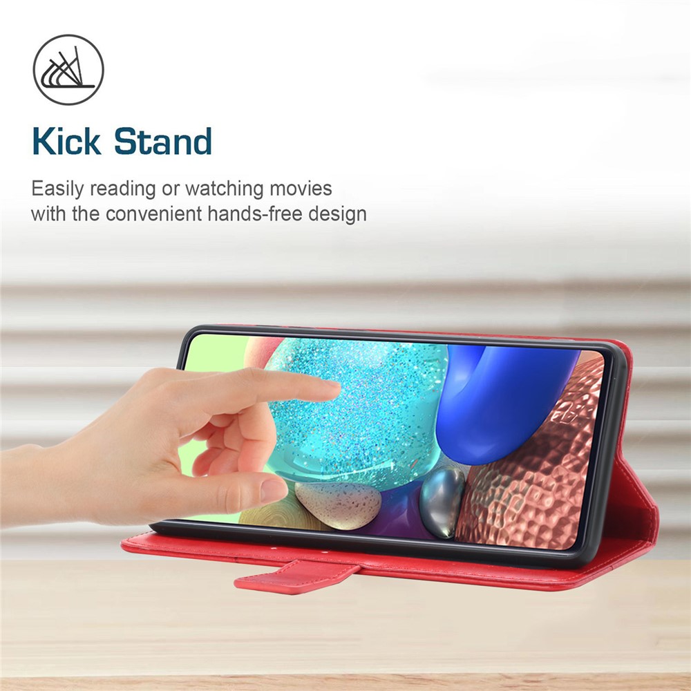 Y-Shaped Lines Imprinting Drop-resistant PU Leather + Soft TPU Inner Shell Wallet Stand Phone Cover for Xiaomi Redmi 10/10 Prime - Red-2