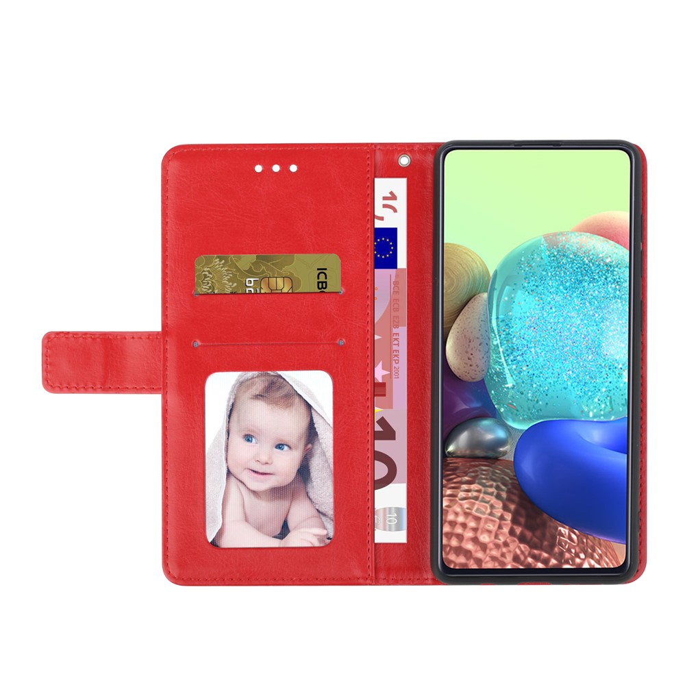 Y-Shaped Lines Imprinting Drop-resistant PU Leather + Soft TPU Inner Shell Wallet Stand Phone Cover for Xiaomi Redmi 10/10 Prime - Red-4