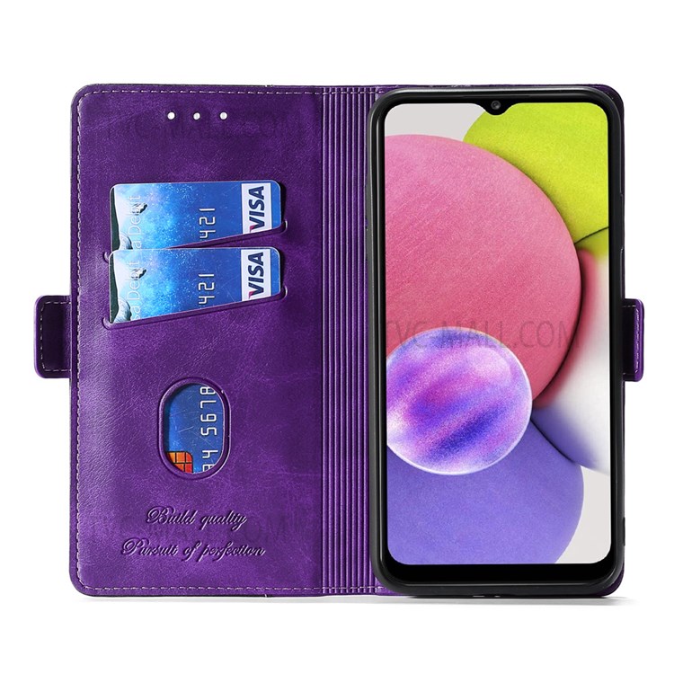 Stand Feature Retro Textured Dual-color Splicing PU Leather Wallet Magnetic Closure Flip Phone Cover for Xiaomi Mi 11 Lite 4G/5G /11 Lite 5G NE - Purple/Rose-4