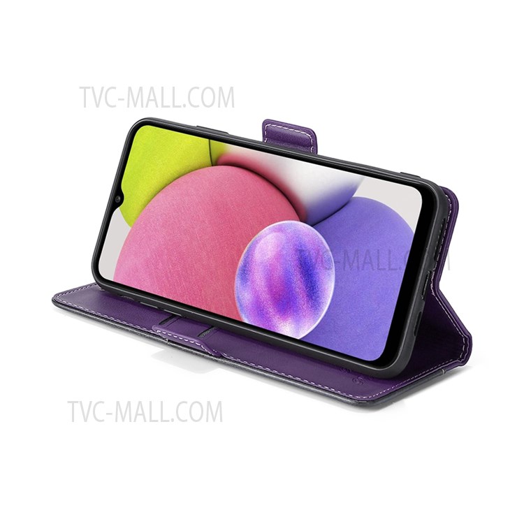 Stand Feature Retro Textured Dual-color Splicing PU Leather Wallet Magnetic Closure Flip Phone Cover for Xiaomi Mi 11 Lite 4G/5G /11 Lite 5G NE - Purple/Rose-5