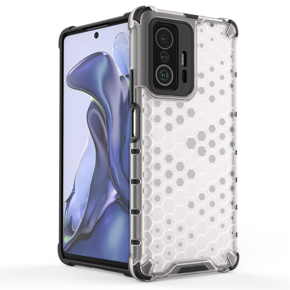 Scratch Resistant Honeycomb Pattern Shock-proof TPU + PC Combo Case for Xiaomi 11T / Xiaomi 11T Pro - Grey-2