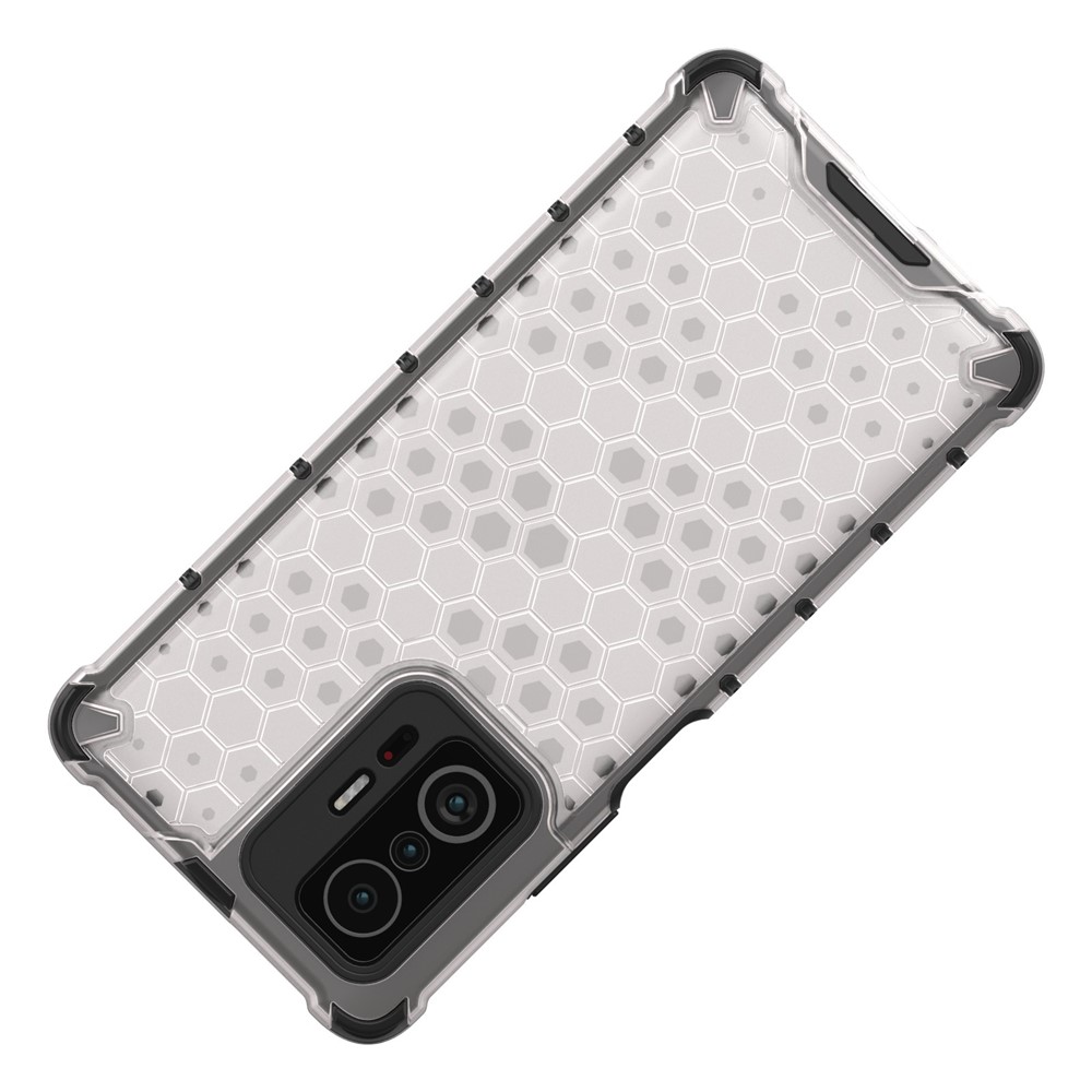Scratch Resistant Honeycomb Pattern Shock-proof TPU + PC Combo Case for Xiaomi 11T / Xiaomi 11T Pro - Grey-3