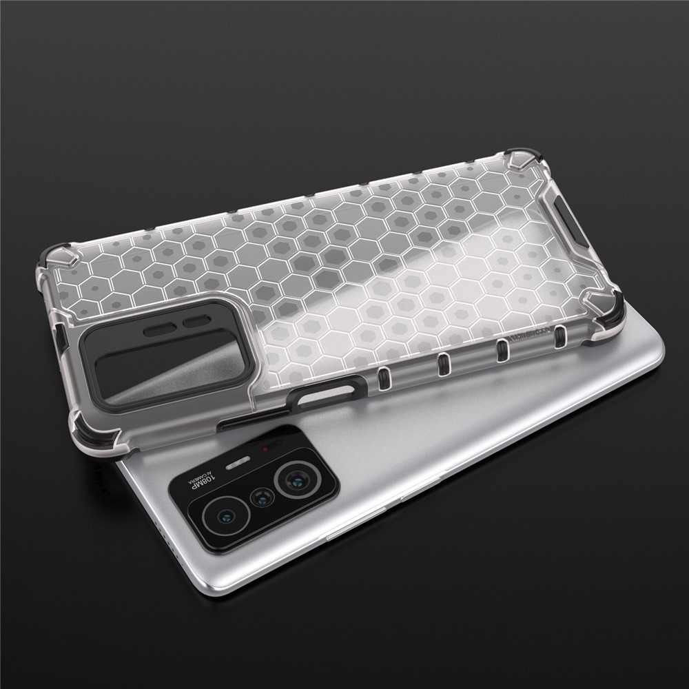 Scratch Resistant Honeycomb Pattern Shock-proof TPU + PC Combo Case for Xiaomi 11T / Xiaomi 11T Pro - Grey-4