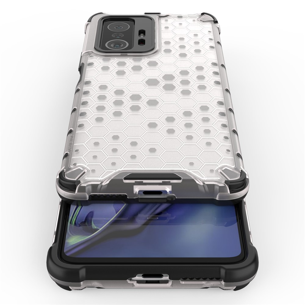 Scratch Resistant Honeycomb Pattern Shock-proof TPU + PC Combo Case for Xiaomi 11T / Xiaomi 11T Pro - Grey-6