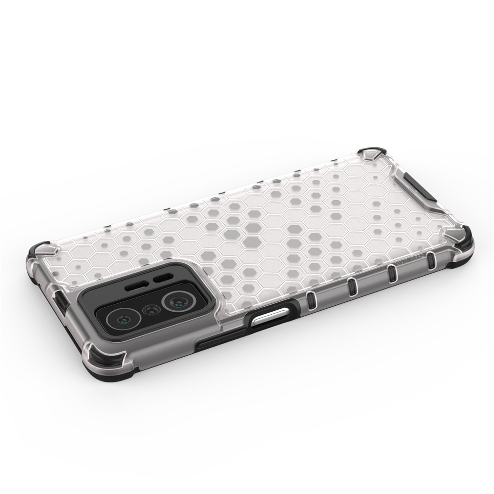 Scratch Resistant Honeycomb Pattern Shock-proof TPU + PC Combo Case for Xiaomi 11T / Xiaomi 11T Pro - Grey-8