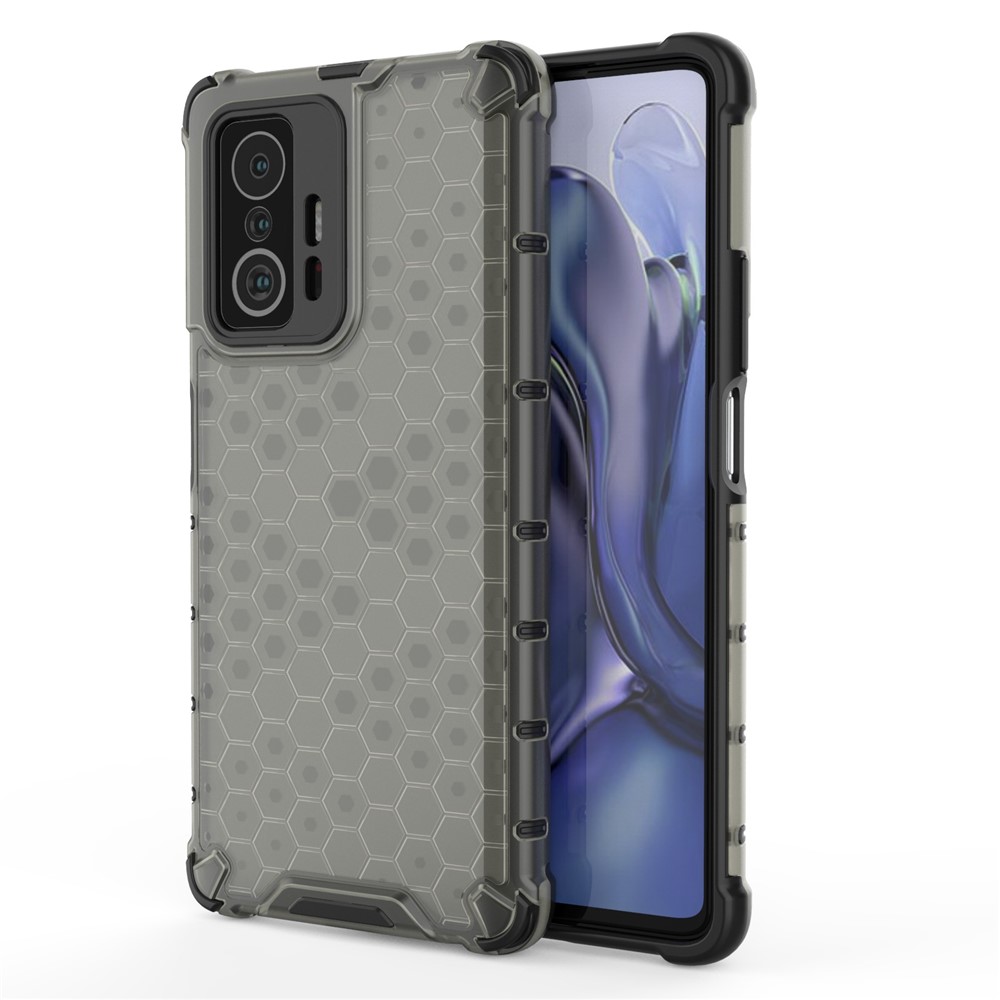 Scratch Resistant Honeycomb Pattern Shock-proof TPU + PC Combo Case for Xiaomi 11T / Xiaomi 11T Pro - Black-1