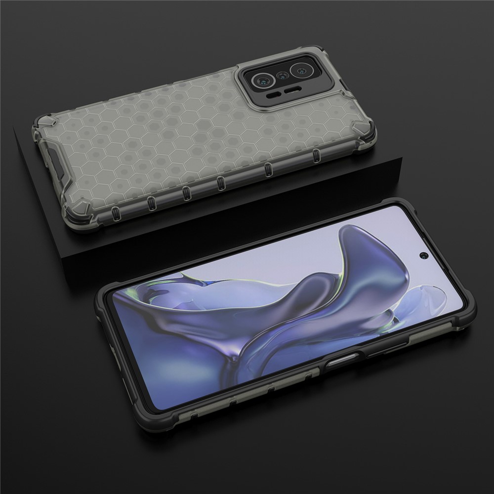 Scratch Resistant Honeycomb Pattern Shock-proof TPU + PC Combo Case for Xiaomi 11T / Xiaomi 11T Pro - Black-3