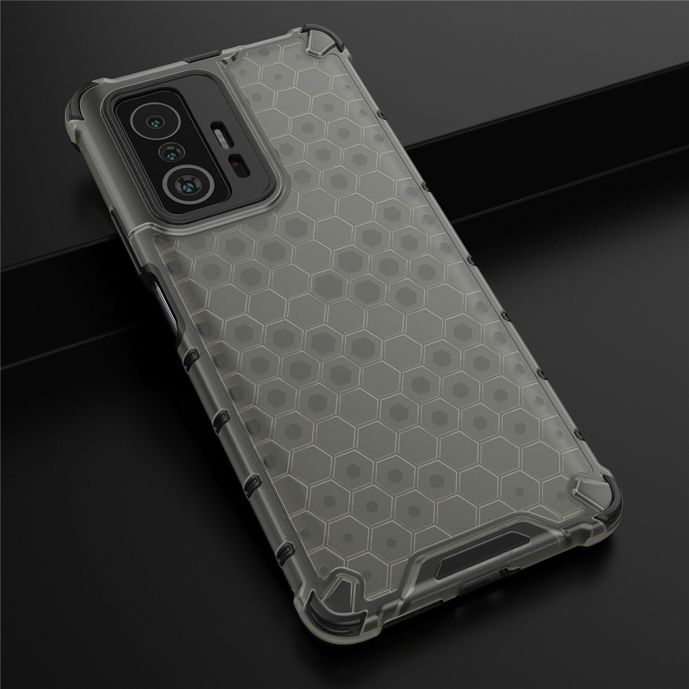 Scratch Resistant Honeycomb Pattern Shock-proof TPU + PC Combo Case for Xiaomi 11T / Xiaomi 11T Pro - Black-4