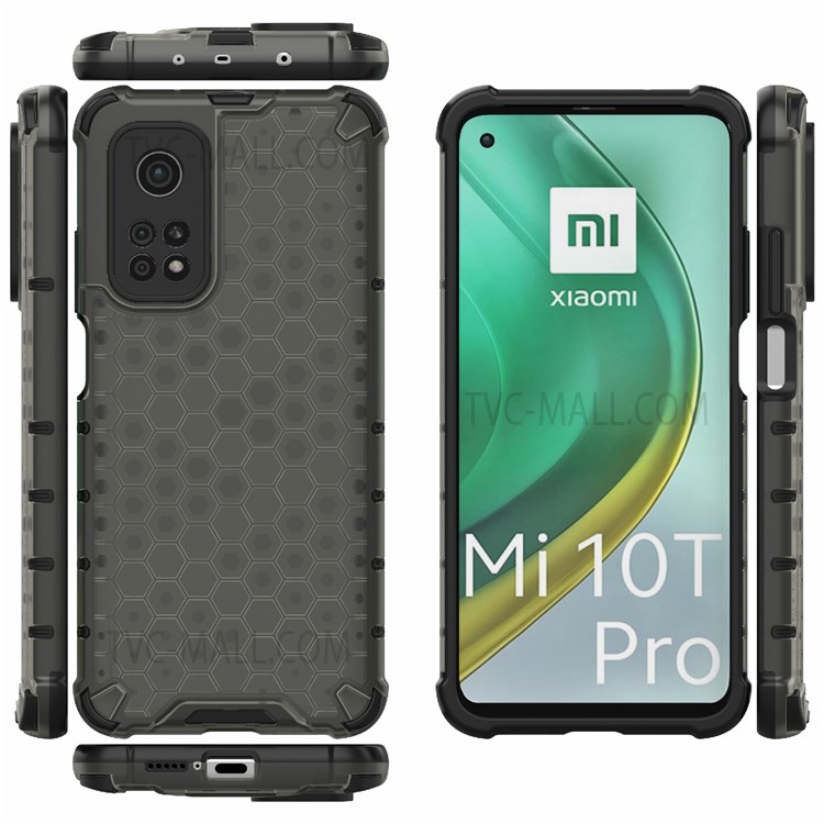 Scratch Resistant Honeycomb Pattern Shock-proof TPU + PC Combo Case for Xiaomi 11T / Xiaomi 11T Pro - Black-5