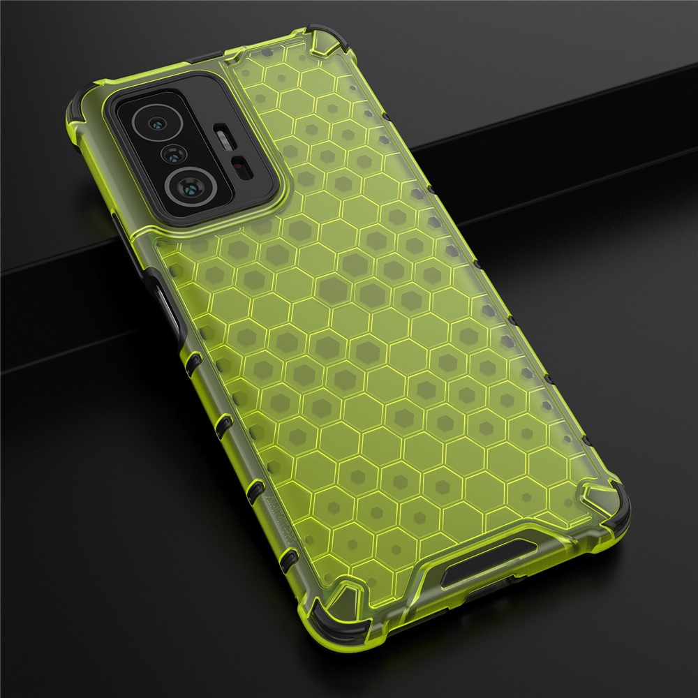 Scratch Resistant Honeycomb Pattern Shock-proof TPU + PC Combo Case for Xiaomi 11T / Xiaomi 11T Pro - Green-4