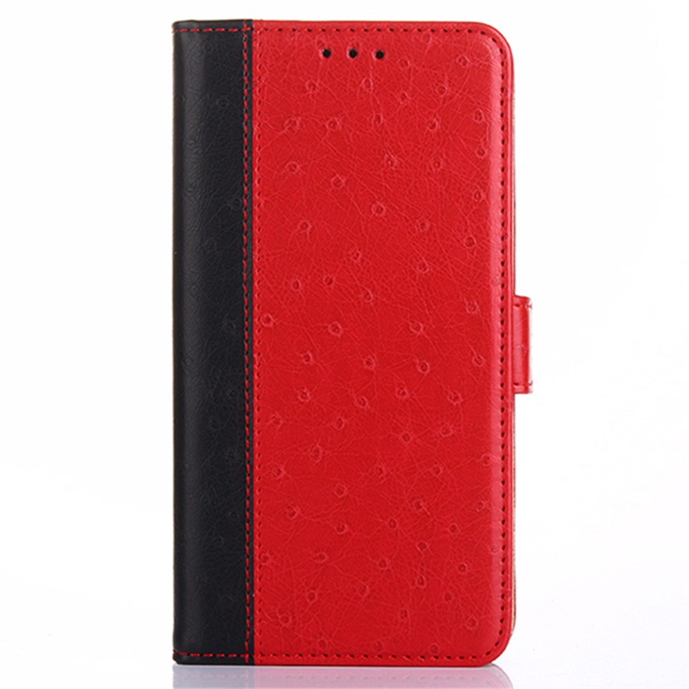 Viewing Stand Ostrich Texture PU Leather Flip Folio Wallet Magnetic Cover for Xiaomi Redmi Note 11 Pro - Red-2