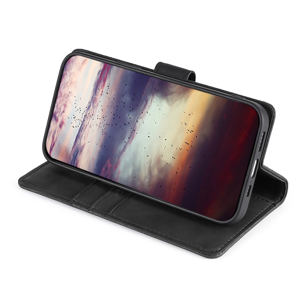 Crocodile Texture PU Leather Wallet Hands-Free Stand Magnetic Shockproof Flip Folio Case for Xiaomi Redmi Note 11 - Black-5