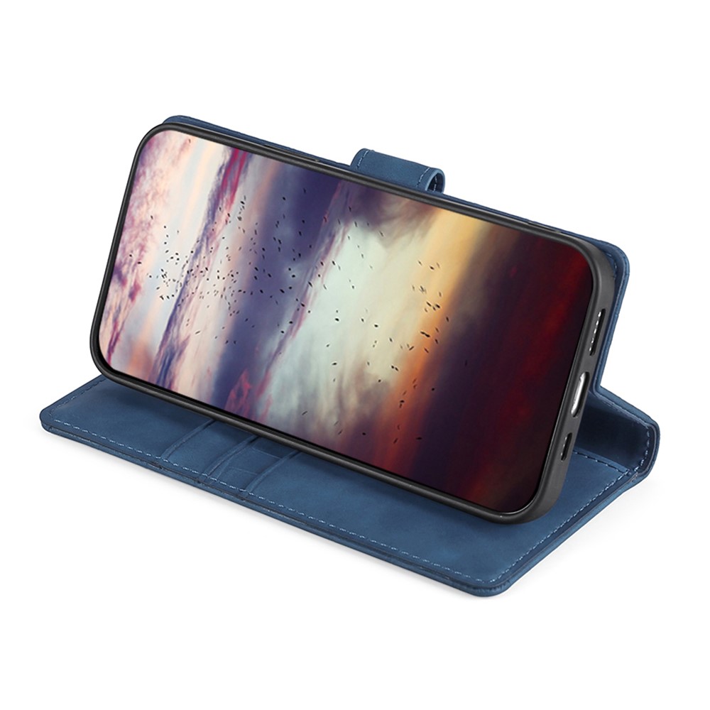 Crocodile Texture PU Leather Wallet Hands-Free Stand Magnetic Shockproof Flip Folio Case for Xiaomi Redmi Note 11 - Blue-5
