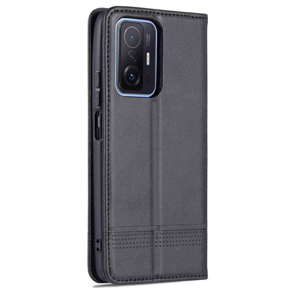 AZNS Wallet Design High-quality PU Leather Shockproof Phone Cover Case for Xiaomi 11T / Xiaomi 11T Pro - Black-3