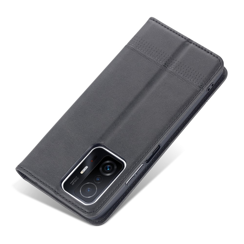 AZNS Wallet Design High-quality PU Leather Shockproof Phone Cover Case for Xiaomi 11T / Xiaomi 11T Pro - Black-9