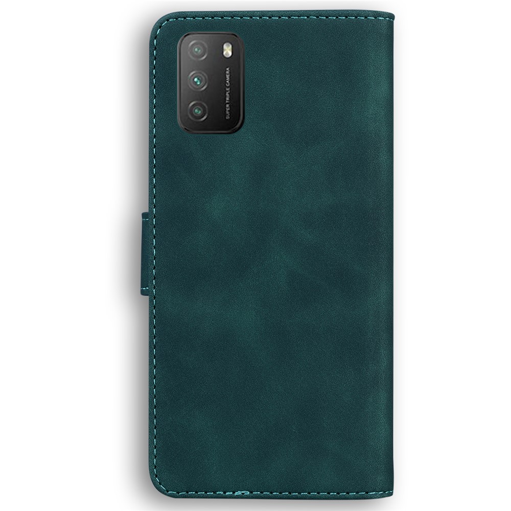 Big Butterfly Pattern Printing Fall Buffer Skin-touch PU Leather Phone Cover Wallet Stand Shell for Xiaomi Redmi 9T/Note 9 4G (Qualcomm Snapdragon 662)/9 Power/Poco M3 - Green-3