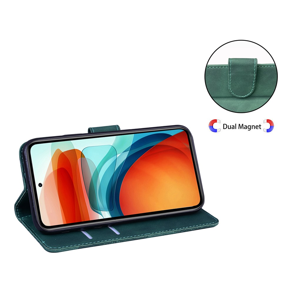 Big Butterfly Pattern Printing Anti-drop Skin-touch PU Leather Phone Cover Wallet Stand Shell for Xiaomi Poco X3 GT/Redmi Note 10 Pro 5G (China) - Green-4