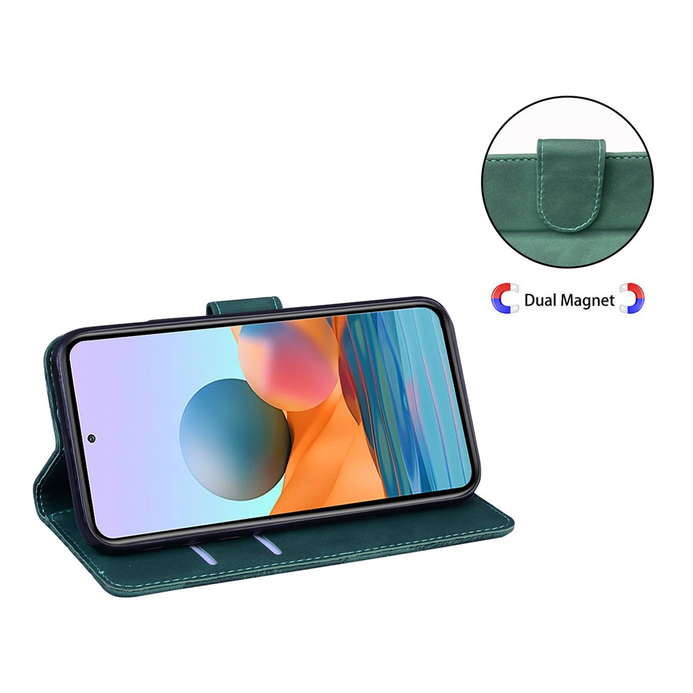 Big Butterfly Pattern Printing Skin-touch PU Leather Phone Cover Magnetic Clasp Wallet Stand Shell for Xiaomi Redmi Note 10 Pro 4G (India)/Note 10 Pro 4G (Global)/Note 10 Pro Max - Green-4