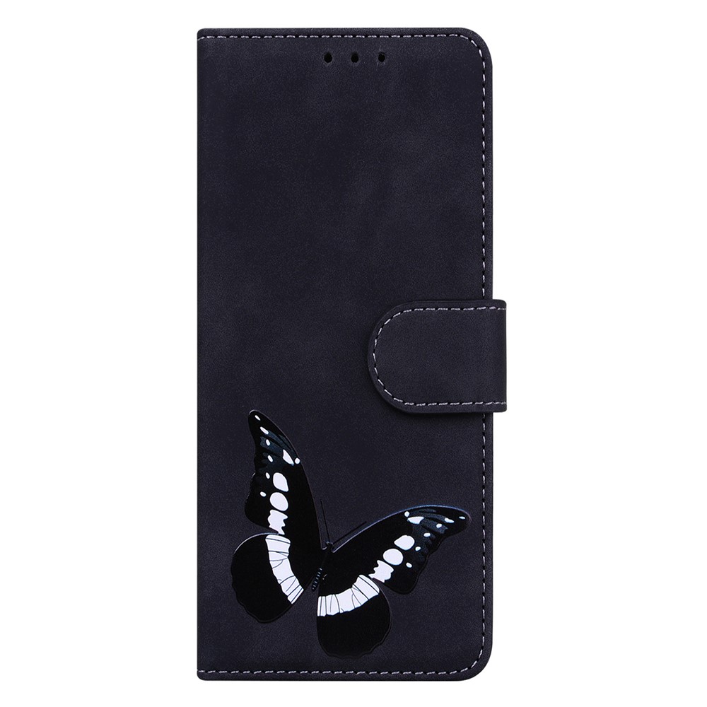 Magnetic Clasp Big Butterfly Pattern Printing Anti-scratch Skin-touch PU Leather Phone Cover with Stand for Xiaomi 11T / Xiaomi 11T Pro - Black-2