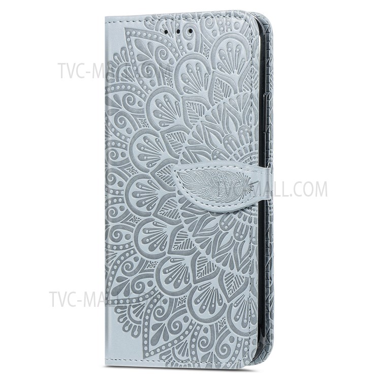 Dream Wings Pattern Imprinted Design PU Leather Wallet Stand Flip Protective Stylish Phone Case with Strap for Xiaomi Civi - Grey-2