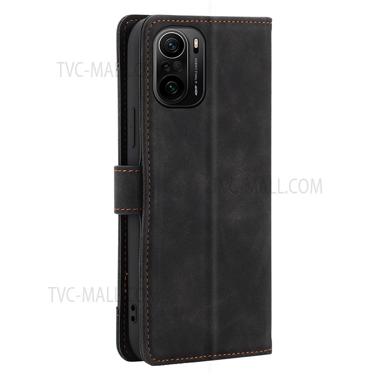 CASE CRAFT Wallet Stand Design PU Leather Protective Phone Case Cover with Outer Card Slot for Xiaomi Mi 11i/Poco F3/Redmi K40/Redmi K40 Pro - Black-3