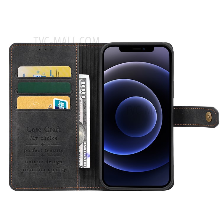 CASE CRAFT Wallet Stand Design PU Leather Protective Phone Case Cover with Outer Card Slot for Xiaomi Mi 11i/Poco F3/Redmi K40/Redmi K40 Pro - Black-5