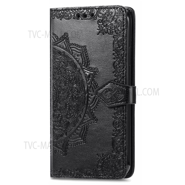 Stand Feature PU Leather Mandala Flower Embossed Wallet Shockproof Cover with Strap for Xiaomi Civi - Black-2