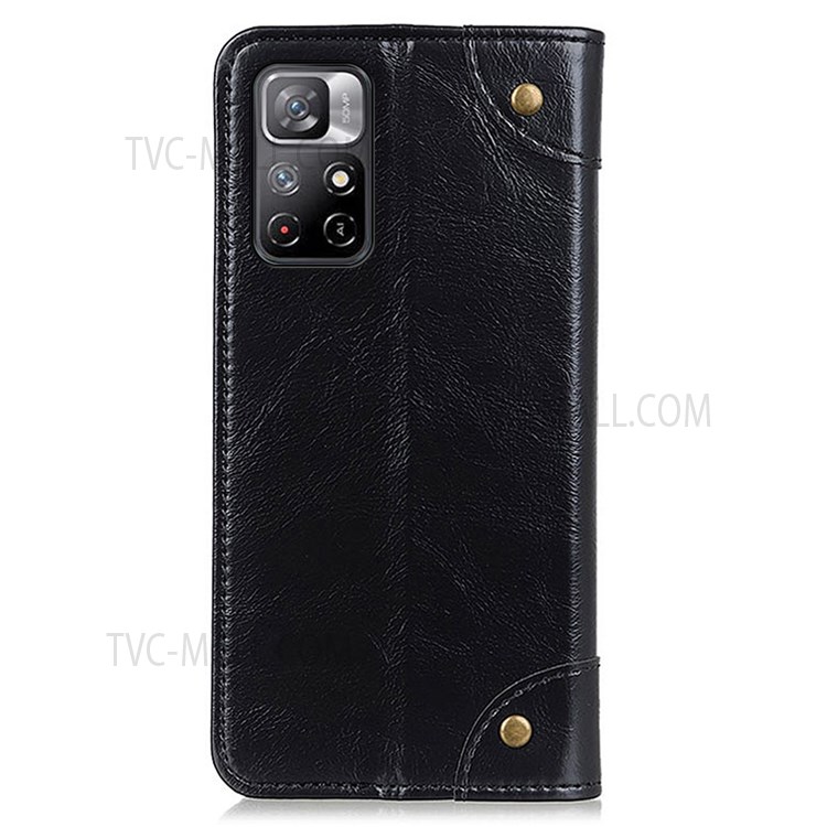 Scratch Resistant Auto-absorbed Leather Phone Cover Wallet Design Phone Stand Case for Xiaomi Redmi Note 11 - Black-3