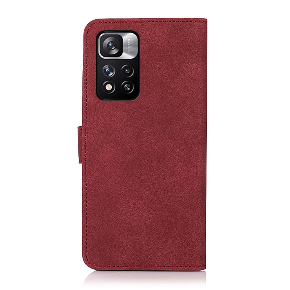 KHAZNEH PU Leather + TPU Protective Phone Case with Stand Wallet Design for Xiaomi Redmi Note 11 Pro/Note 11 Pro+ - Red-3