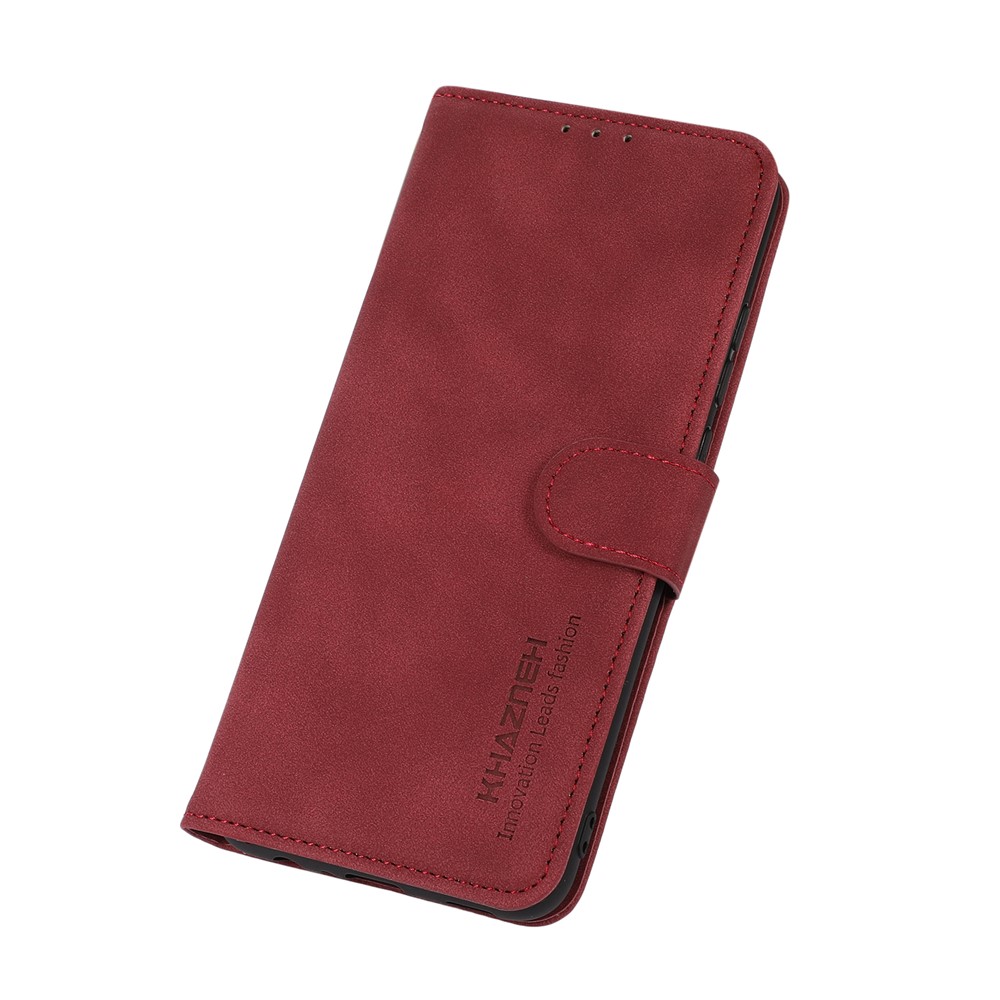 KHAZNEH PU Leather + TPU Protective Phone Case with Stand Wallet Design for Xiaomi Redmi Note 11 Pro/Note 11 Pro+ - Red-8