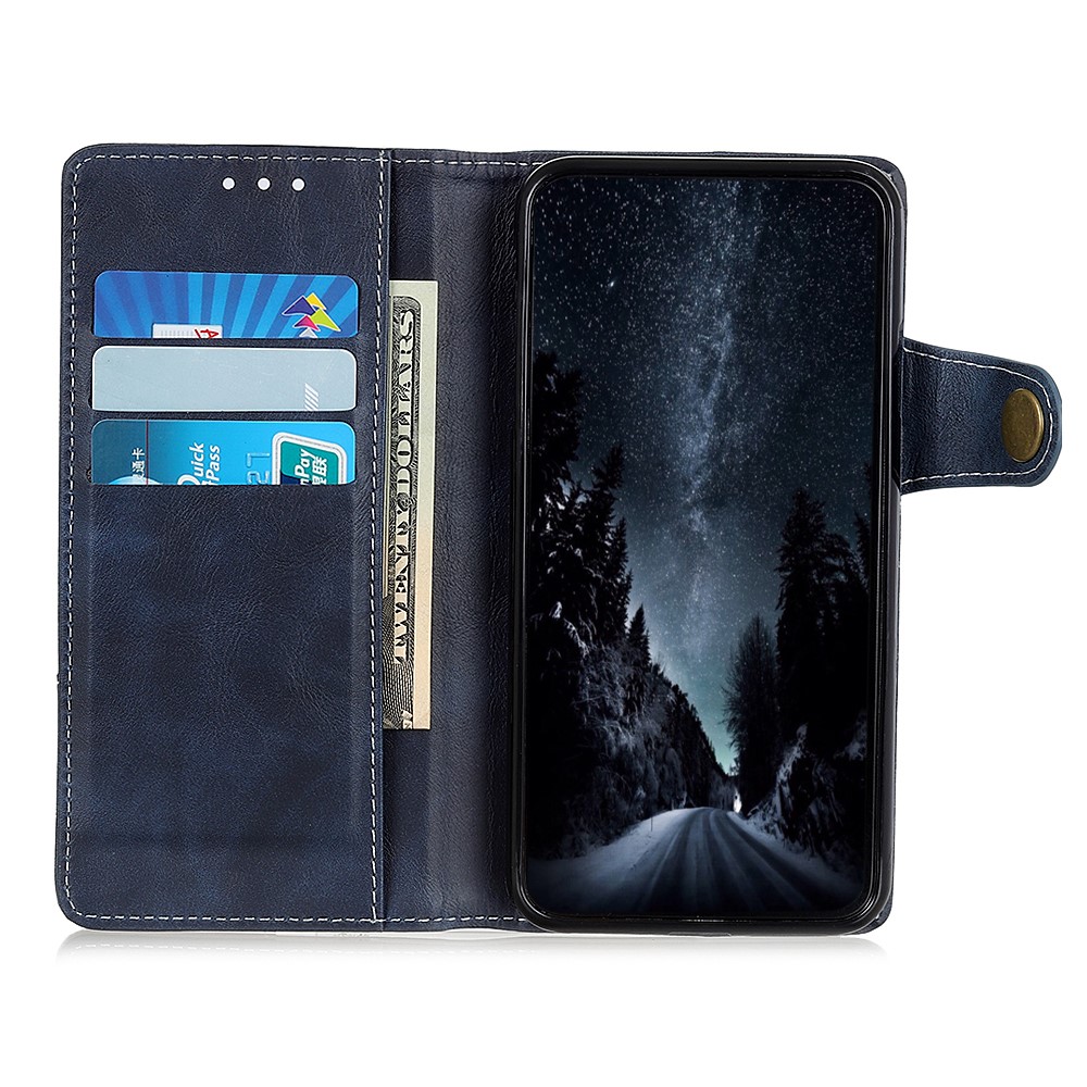 S-shape Textured Folio Flip PU Leather Stand Wallet Protective Phone Case Cover for Xiaomi Redmi Note 11 Pro/Note 11 Pro+ - Blue-4