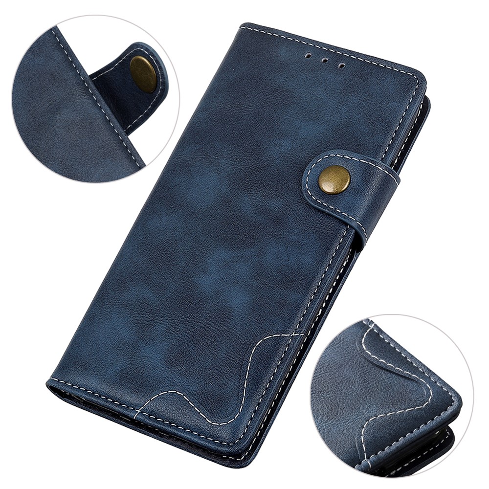S-shape Textured Folio Flip PU Leather Stand Wallet Protective Phone Case Cover for Xiaomi Redmi Note 11 Pro/Note 11 Pro+ - Blue-7