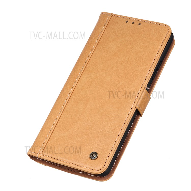 KHAZNEH Rhino Texture Split Leather Protective Wallet Stand Mobile Phone Flip Case Cover for Xiaomi Redmi Note 11 Pro/Note 11 Pro+ - Brown-7